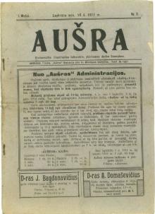 Dvisavaitis iliustruotas laikraštis “Aušra”, 1911 m. lapkričio 10 d., Nr. 3